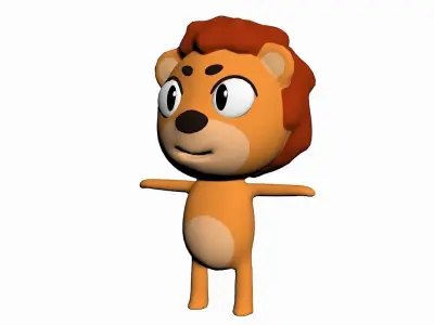 Cartoon Lion Character Low-poly 3D model