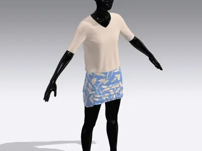 Woman Cloth Dress Low-poly 3D model