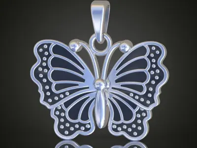 Butterfly Pendant model 3D 0189 printable model 3D print model