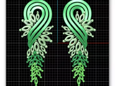 free marquise jewelry earring Free 3D print model