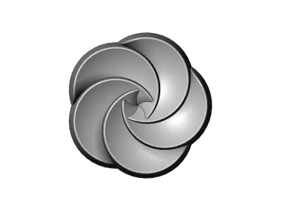 5 pedals rosette flower cake cupcake onlay relief 3D print model