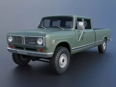 International Pickup Crew Cab 1972 3D print model