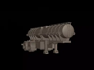 CIRCULAR TRAILER TANKER 3d print model 3D print model