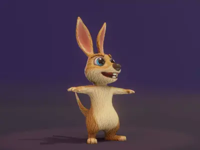 Cartoon Kangaroo 3D Model Low-poly 3D model