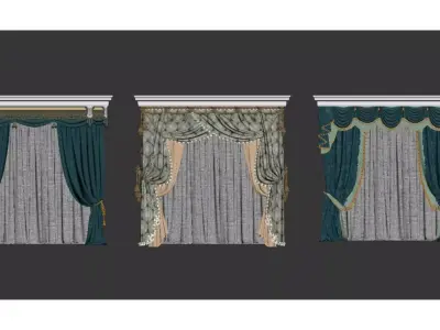  European-style Curtains 3D model