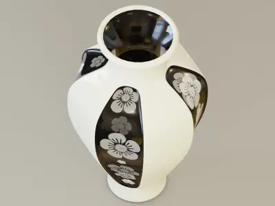 Vase06 japanese vase Low-poly 3D model