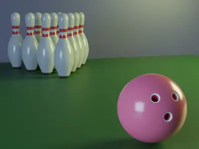 Low Poly Bowling Set pin Low-poly 3D model