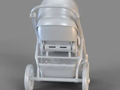Cartoon Baby Buggy 3D model