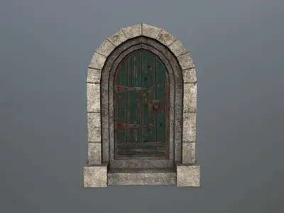 Medieval Door Low-poly 3D model