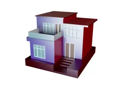 Cartoon House Free low-poly 3D model buy