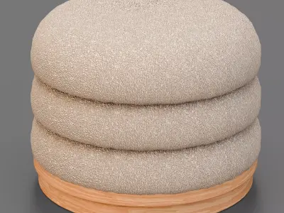 Luxury Round Pouf  3D model