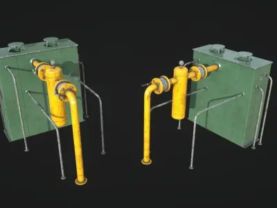 Industrial Tube Evaporator Low-poly 3D model