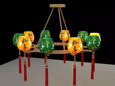 Chinese lantern 3D model 20