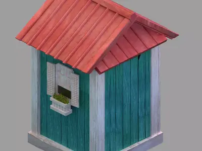 gAME Wood Stitch House 04 3D model