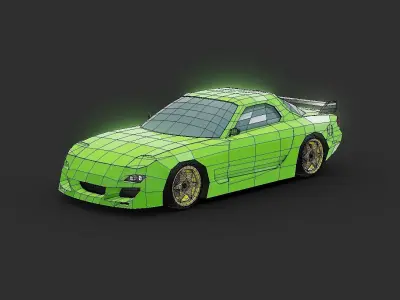 Mazda Rx 7 Lowpoly Low-poly 3D model