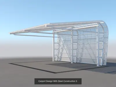 Carports for car wash and parking in fuel stations 3D Model Pack