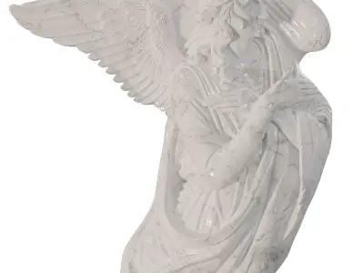 Wall Mounted Marble Angel Sculpture Classical Religious Low-poly 3D model
