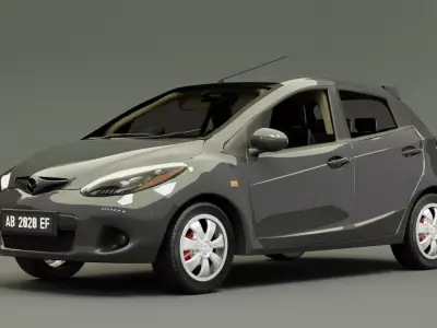 MAZDA 2 2008 - Metropolitan Gray Mc 3D model