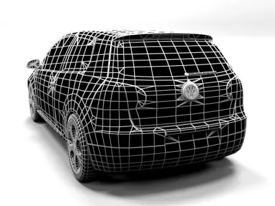 GOLF 5 3DOOR LOWPOLY Low-poly 3D model