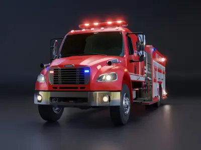 Fire Engine - American Custom Pumper Truck 3D model