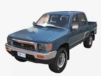 Toyota Hilux 4 door pickup Low-poly 3D model