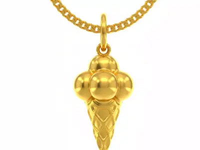  ice cream pendant charms - one inch pendant 3D print model
