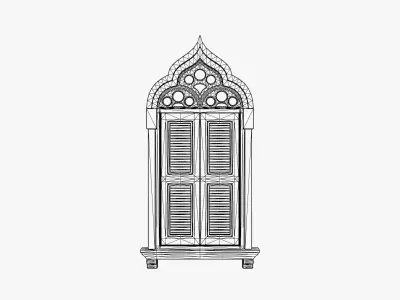Italian Window Low-poly 3D model