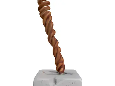 Abstract Growth Concrete Sculpture Low-poly 3D model