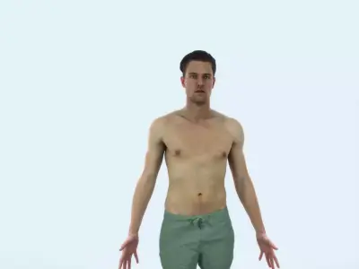 Virtue E Beach Animated Rigged Sports Man Low-poly 3D model