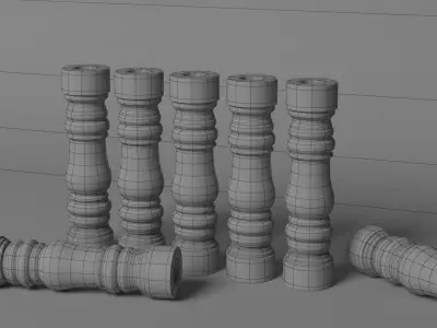 Railing pillar baluster 3d  Model  Free 3D model