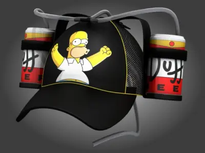 Homer beer hat 1 3D model