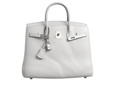 Hermes Birkin Bag White Leather Low-poly 3D model