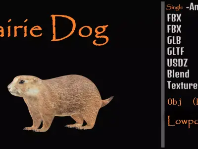 Prairie Dog Low-poly 3D model