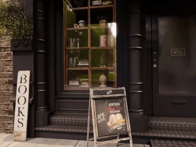 The book nook shop Low-poly 3D model