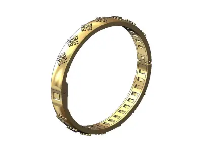 PP watch brand pattern rounded flexture clasp bracelet  3D print model