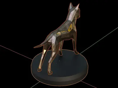 Steampunk German Boxer Pose Low-poly 3D model