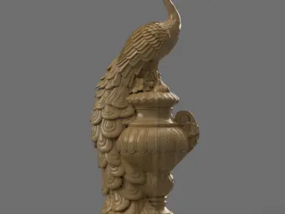 Peacock stl  3D Model for CNC and 3d printer 3D print model