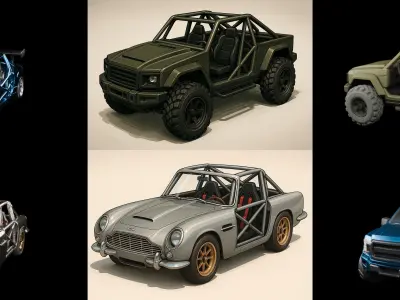 Gt one Car bundle 20 pack 100 glb 3D model