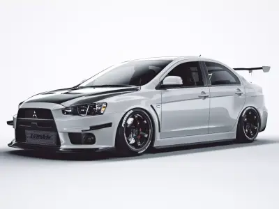 Mitsubishi lancer evolution X tuning 3D model