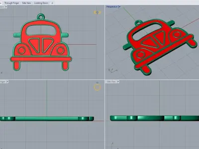 enamel car pendnat 3D print model