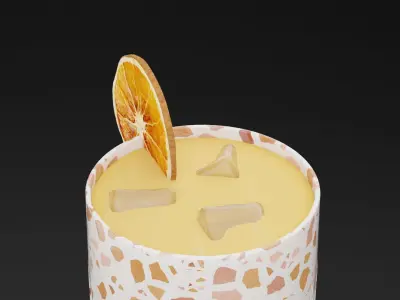 Dried Lemon Cocktail Low-poly 3D model