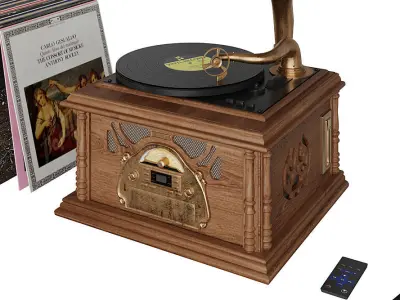 Classic Gramophone BLENDER 3D Model Cycles 3D model