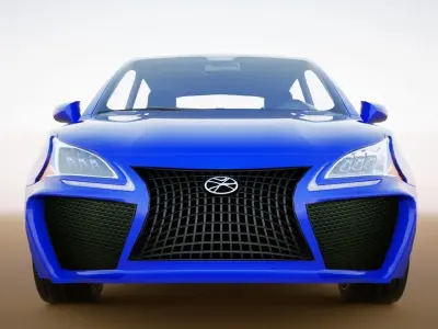 Generic 5-door electric car v9 Low-poly 3D model