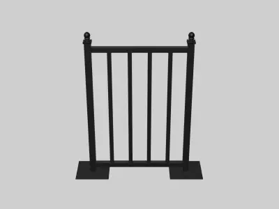 Cafe Railing Low-poly 3D model