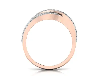 Light Weight Rose Gold Diamond Ring  -EZ R-223 3D print model