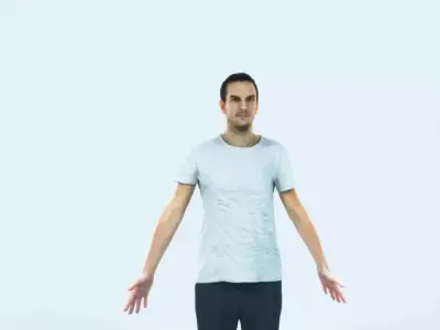Jest 01K Animated Rigged Summer Casual Man Low-poly 3D model