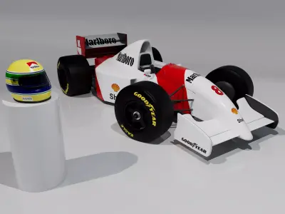 McLaren Senna F1 93 modelagem 3D Low-poly 3D model