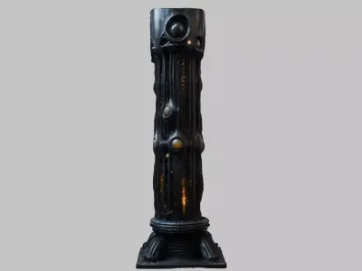 Biopunk HR Giger COLUMN 2 Low-poly 3D model