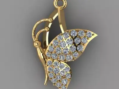 butterfly pendant 3D print model buy