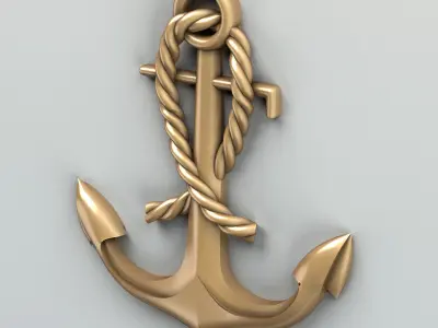 Carved decor central 004 3D model